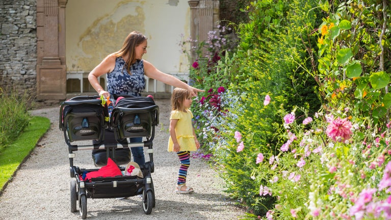 Visitors exploring the gardens at Sizergh, Cumbria